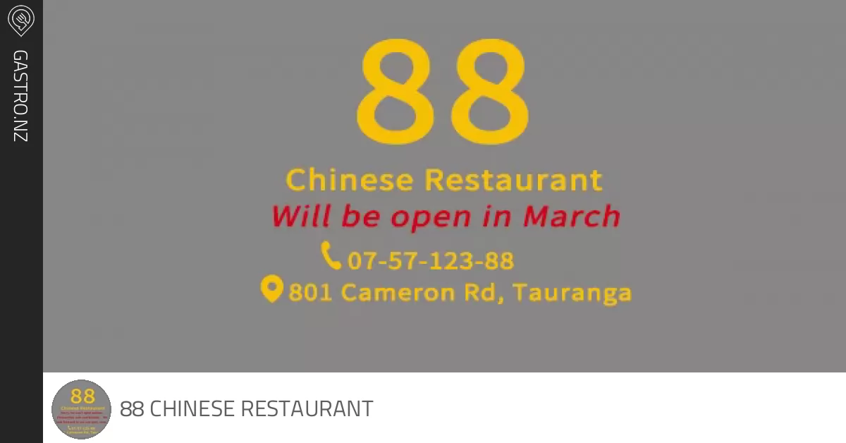 88 Chinese Restaurant Gastro Nz   3104 